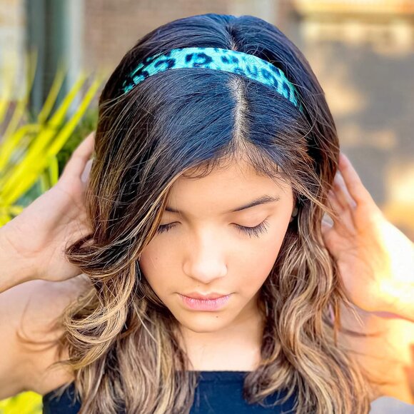 Leopard Headbands Girls Adjustable Stretch Elastic No Slip Sports Hair Accessori - Picture 2 of 9